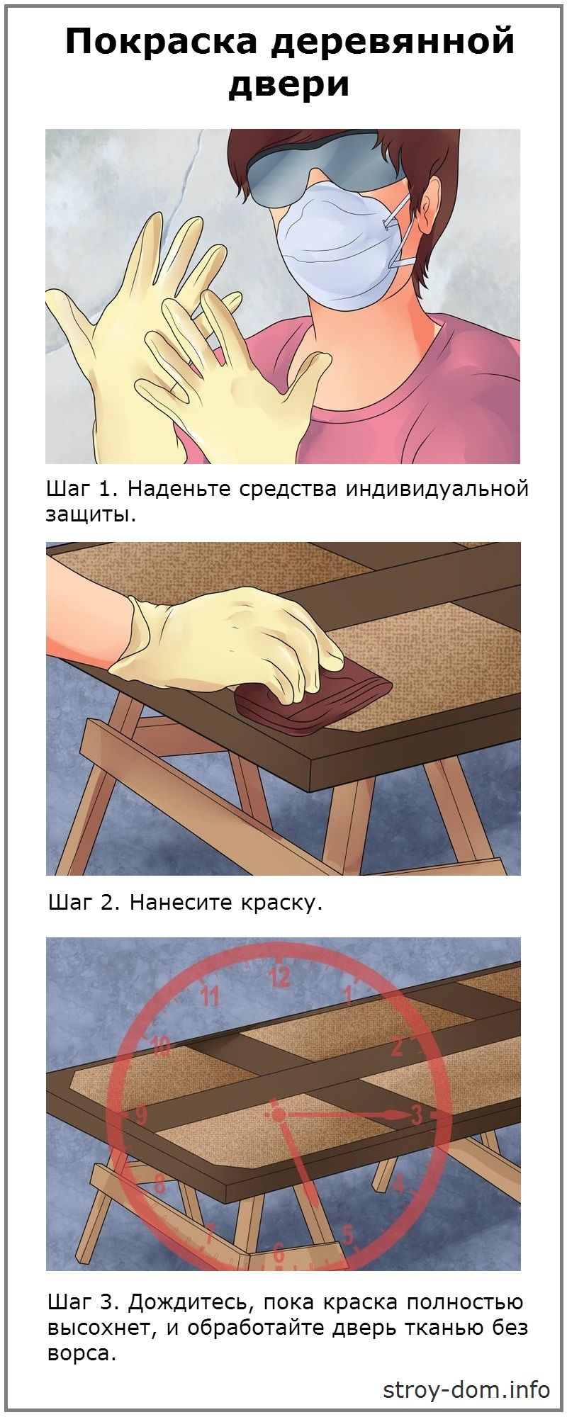Покраска деревянной двери