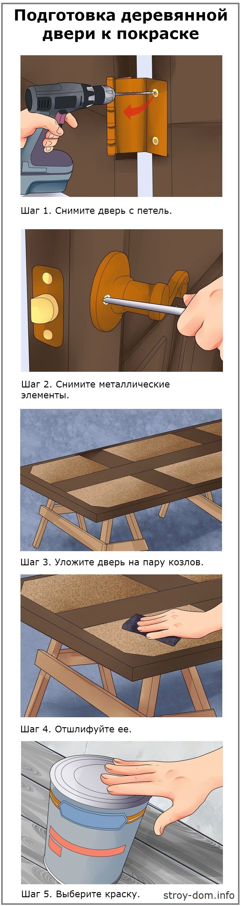 Подготовка деревянной двери к покраске